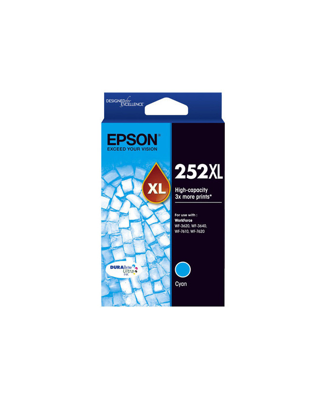 Buy Epson DURABrite Ultra 252XL High Yield Cyan Ink Cartridge C13T253292 for Workforce WF-3640 Printer