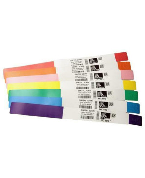 Buy Zebra Z-Band Fun Wristband Cartridge Kit in Red 10012713-1K for Zebra HC100 Desktop Printer