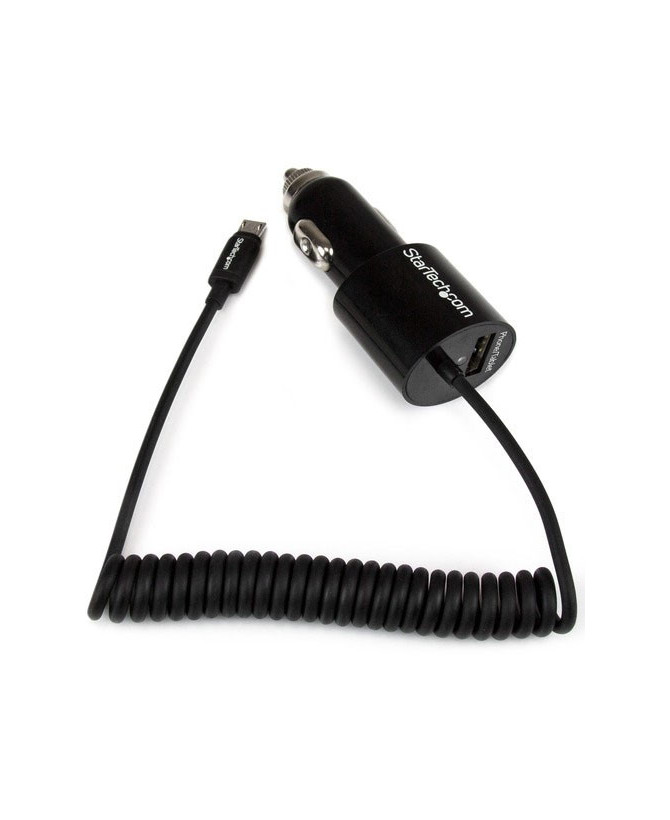 Buy StarTech Dual-Port Car Charger with Micro-USB Cable and USB Port USBUB2PCARB in Black