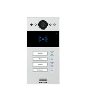 Akuvox R20B X4 SIP Surface Mount 4 Button Video Intercom with 2 Relays and RF Card Reader R20B-X4