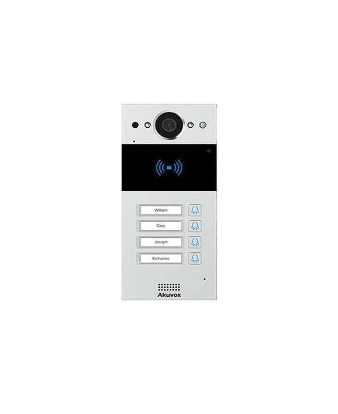 Akuvox R20B X4 SIP Surface Mount 4 Button Video Intercom with 2 Relays and RF Card Reader R20B-X4