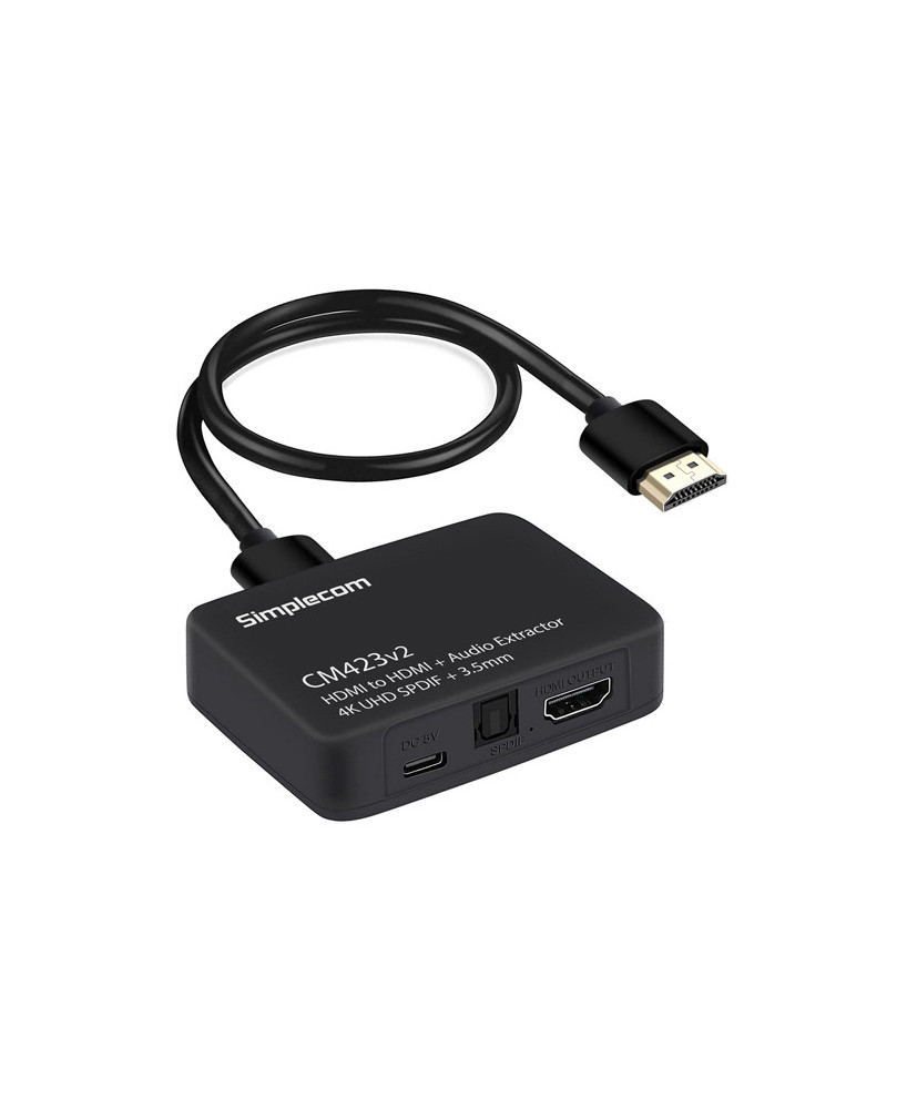 Simplecom CM423v2 HDMI Audio Extractor 4K HDMI to HDMI and Optical SPDIF + 3.5mm Stereo