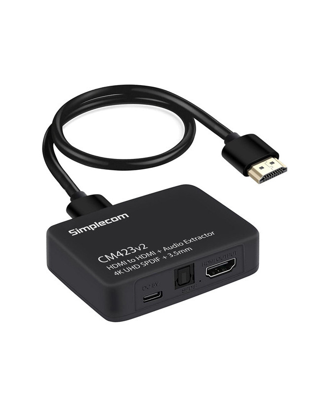 Simplecom CM423v2 HDMI Audio Extractor 4K HDMI to HDMI and Optical SPDIF + 3.5mm Stereo