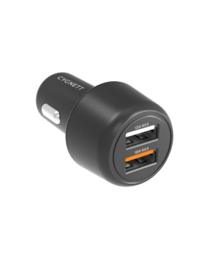 Cygnett CarPower 30W Dual Port Car Charger in Black CY3680CYCCH