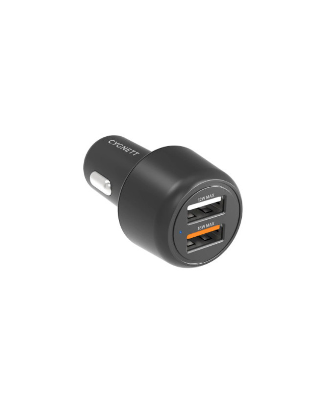 Cygnett CarPower 30W Dual Port Car Charger in Black CY3680CYCCH