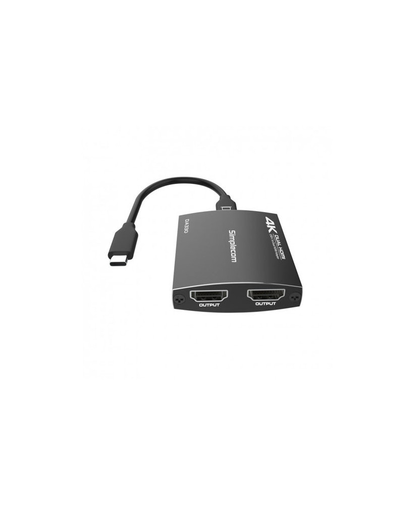 Buy Simplecom 4K@60Hz USB-C to Dual HDMI MST Adapter with PD and Audio Out DA330 