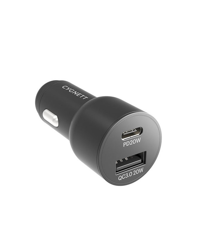 Cygnett 20W Dual Port Car Charger CY3637CYCCH with 20W USB-C PD + 20W QC 3.0