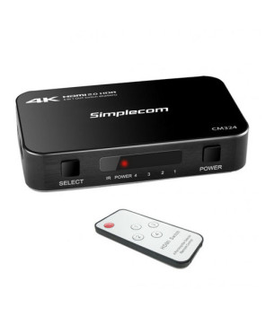 Buy Simplecom 4 Way HDMI 2.0 Switch with Remote 4 In 1 Out Splitter CM324