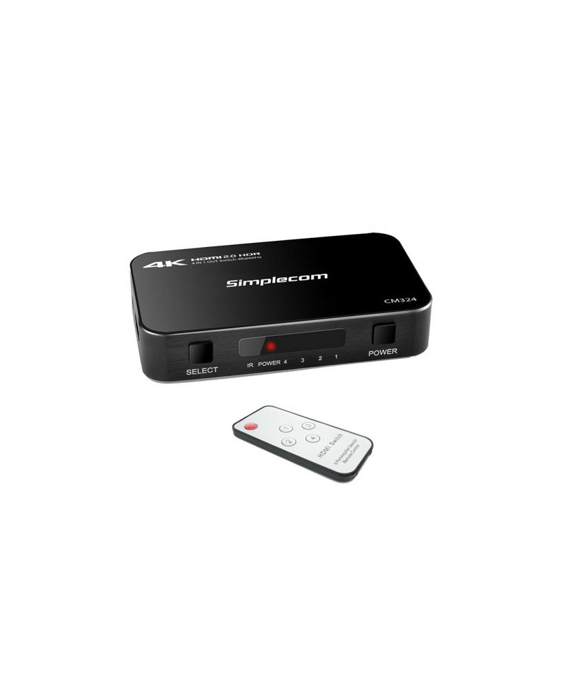 Buy Simplecom 4 Way HDMI 2.0 Switch with Remote 4 In 1 Out Splitter CM324