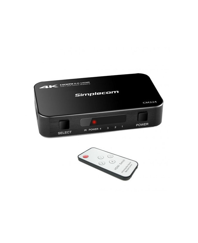 Buy Simplecom 4 Way HDMI 2.0 Switch with Remote 4 In 1 Out Splitter CM324