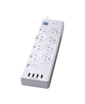 Buy Sansai 8 Outlets & 4 USB Outlets Surge Protected Powerboard PAD-4088H