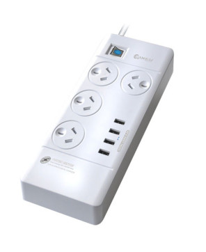 Buy Sansai 4 Outlets & 4 USB Outlets Surge Protected Powerboard PAD-4044C