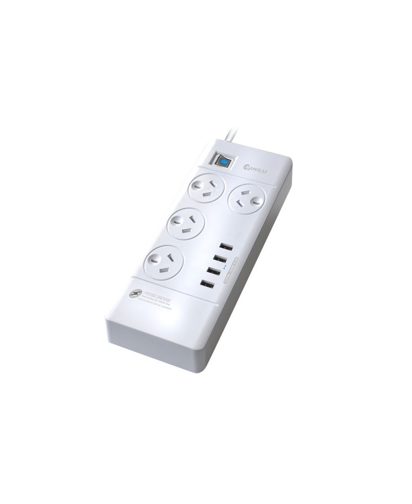 Buy Sansai 4 Outlets & 4 USB Outlets Surge Protected Powerboard PAD-4044C