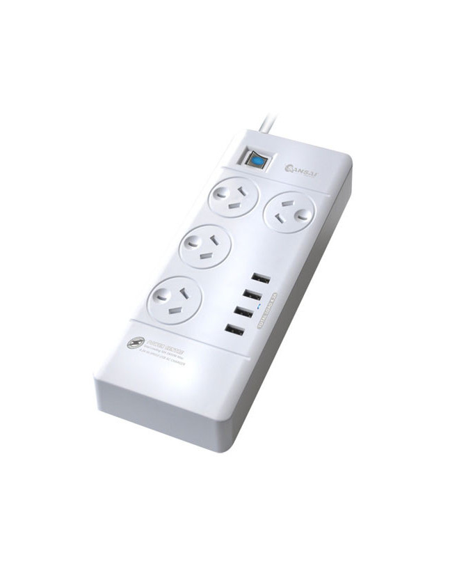 Buy Sansai 4 Outlets & 4 USB Outlets Surge Protected Powerboard PAD-4044C