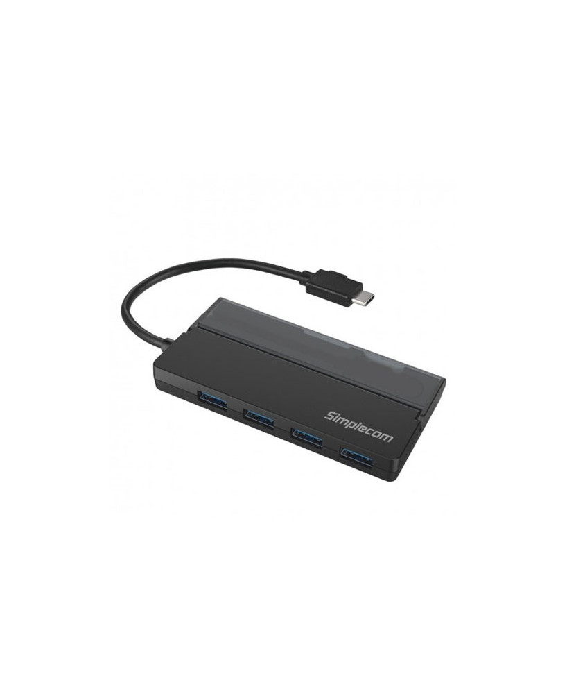 Buy Simplecom Portable USB-C to 4 Port USB-A Hub USB 3.2 Gen1 CH330-BLK with Cable Storage