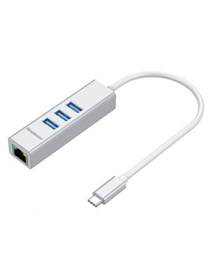 Buy Simplecom USB-C to 3 Port USB HUB with Gigabit Ethernet Adapter CHN421-SILVER