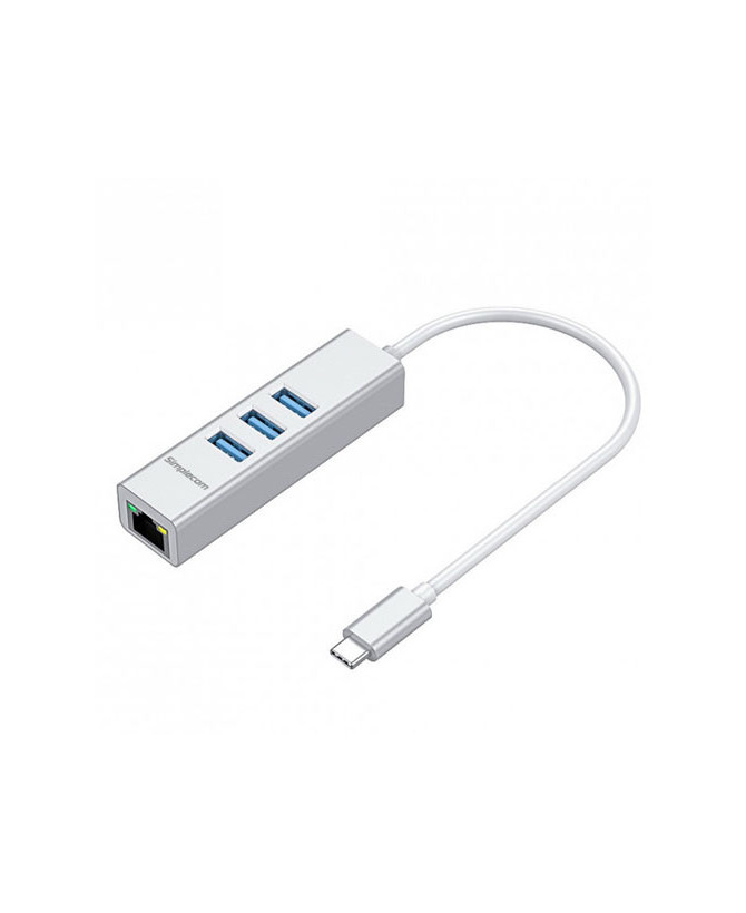 Buy Simplecom USB-C to 3 Port USB HUB with Gigabit Ethernet Adapter CHN421-SILVER