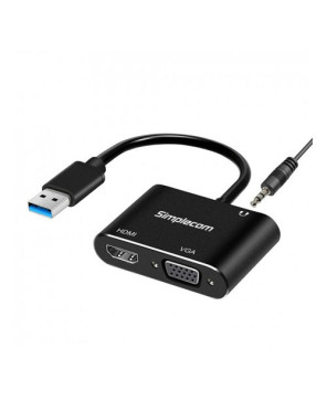 Buy Simplecom USB to HDMI + VGA Video Card Adapter with 3.5mm Audio DA316A 