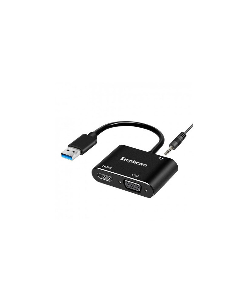 Buy Simplecom USB to HDMI + VGA Video Card Adapter with 3.5mm Audio DA316A 