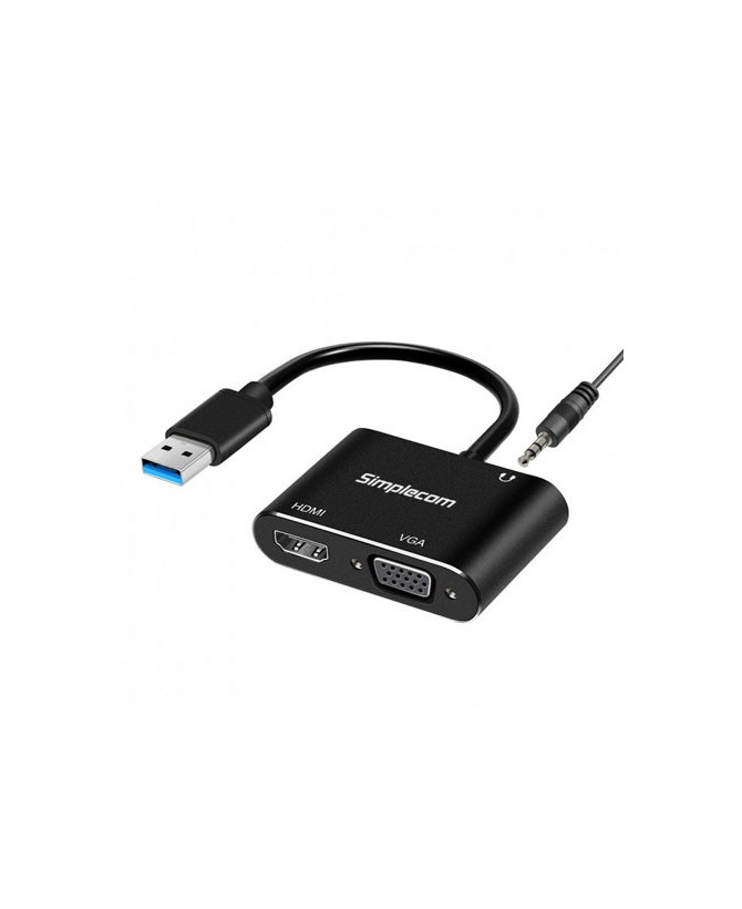 Buy Simplecom USB to HDMI + VGA Video Card Adapter with 3.5mm Audio DA316A 