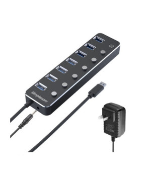 Buy Simplecom 7-Port USB 3.0 Hub with Individual Switches and Power Adapter CH375PS for Windows XP, Mac OS X 10.2