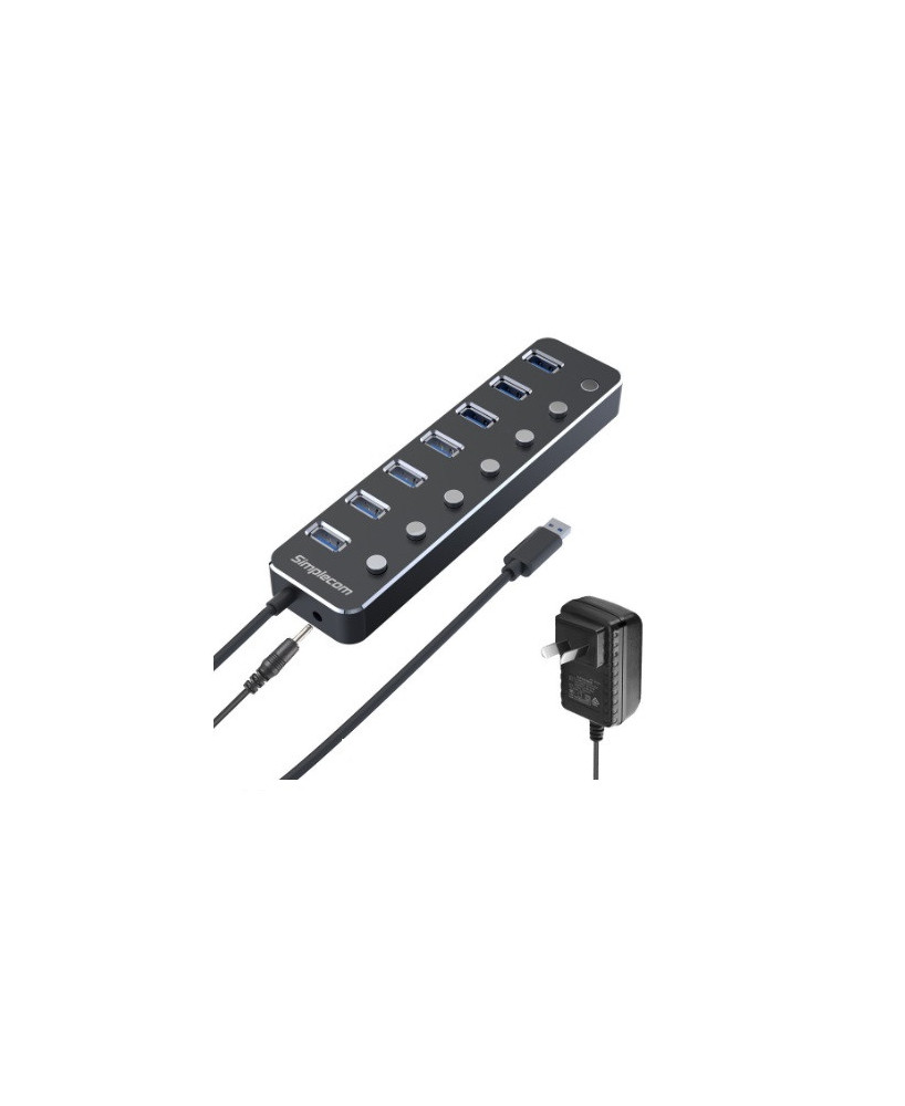 Buy Simplecom 7-Port USB 3.0 Hub with Individual Switches and Power Adapter CH375PS for Windows XP, Mac OS X 10.2