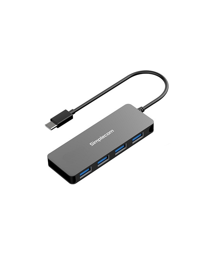 Buy Simplecom Ultra Slim Aluminium USB 3.1 Type-C to 4 Port USB 3.0 Hub in Black CH320-BLACK