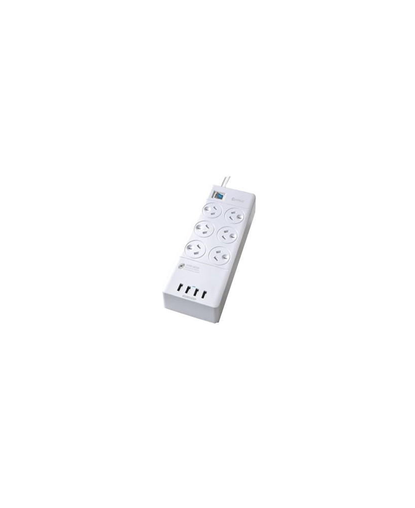 Buy Sansai 6 Outlets & 4 USB Outlets Surge Protected Powerboard PAD-4066E