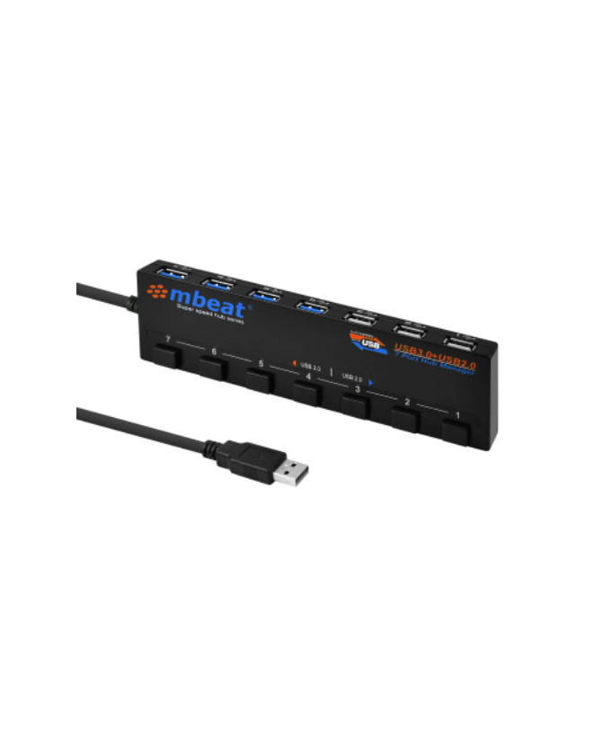 Buy mbeat 7-Port USB 3.0 & USB 2.0 Powered Hub Manager with Switches USB-M43HUB