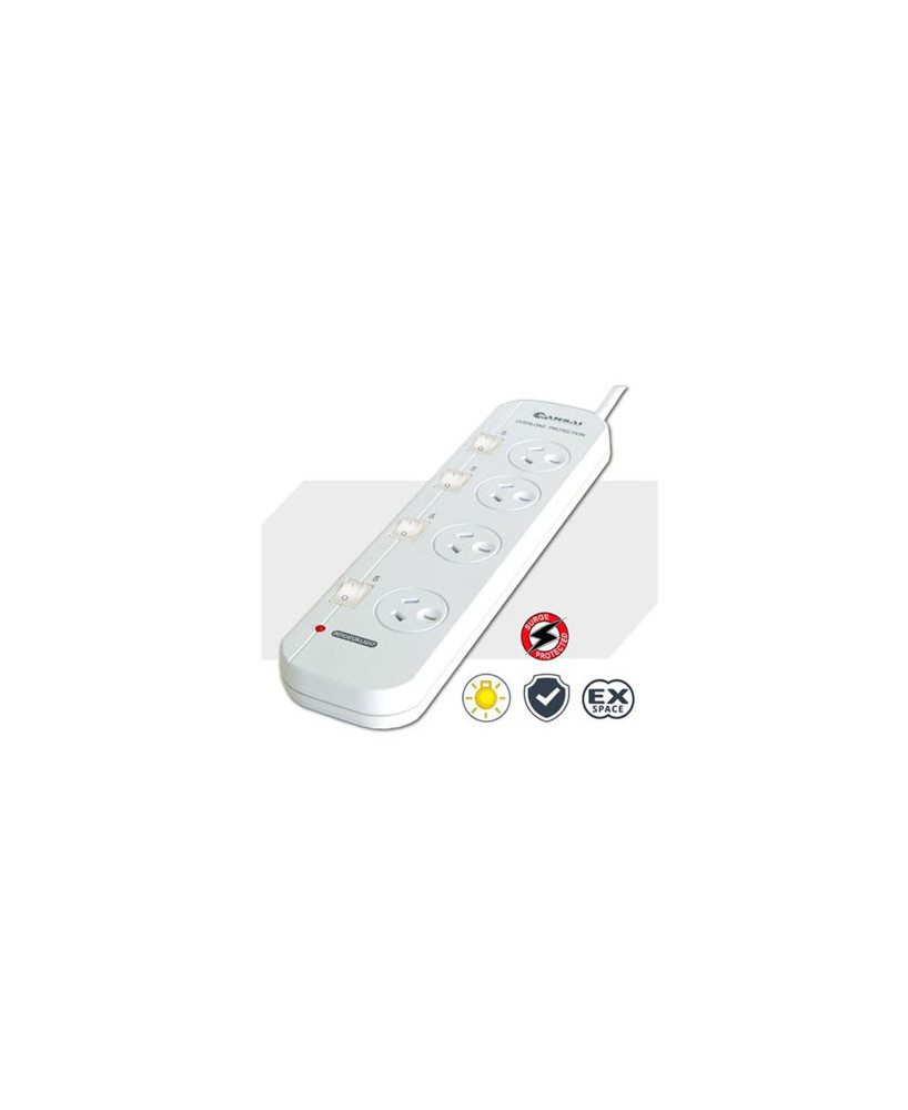 Buy Sansai 4 Outlet Individually Switch Surge Protected Powerboard PAD-421SW