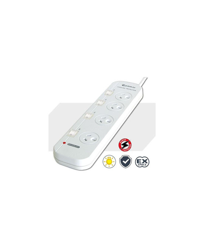 Buy Sansai 4 Outlet Individually Switch Surge Protected Powerboard PAD-421SW