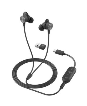 Buy Logitech Zone 3.5MM UC Wired Earbuds with USB-C and USB-A Adapter 981-001095