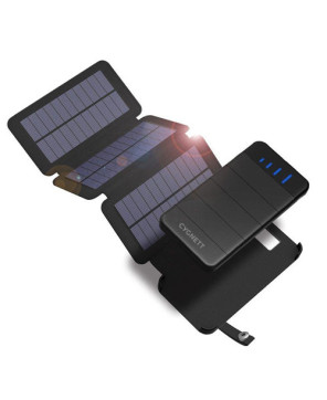 Cygnett ChargeUp Explorer 8000 mAh Power Bank with Solar Panels in Black CY2805PBCHE