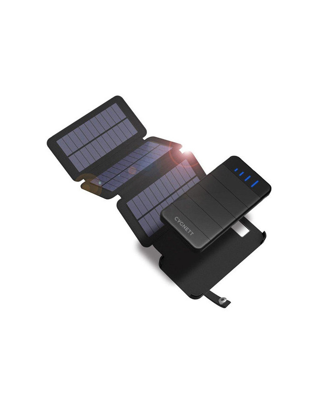 Cygnett ChargeUp Explorer 8000 mAh Power Bank with Solar Panels in Black CY2805PBCHE