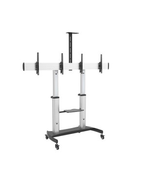 Buy Brateck Dual Screen Aluminum Height-Adjustable TV Cart with Media Shelf TTD07-46TW for 37'-60' Flat Panel TVs