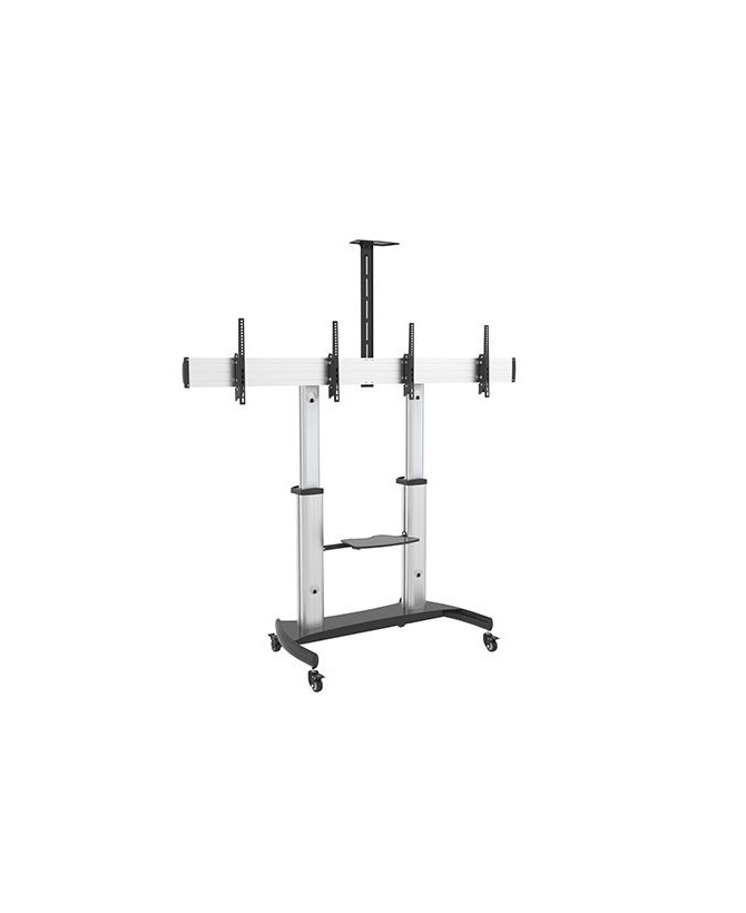 Buy Brateck Dual Screen Aluminum Height-Adjustable TV Cart with Media Shelf TTD07-46TW for 37'-60' Flat Panel TVs