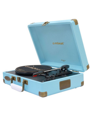 Buy mBeat Woodstock II Vintage Turntable Player with Bluetooth Receiver & Transmitter in Blue MB-TR96BLU