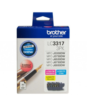 Buy Brother 3 Colour Value Pack Ink Cartridges LC-3317-3PK