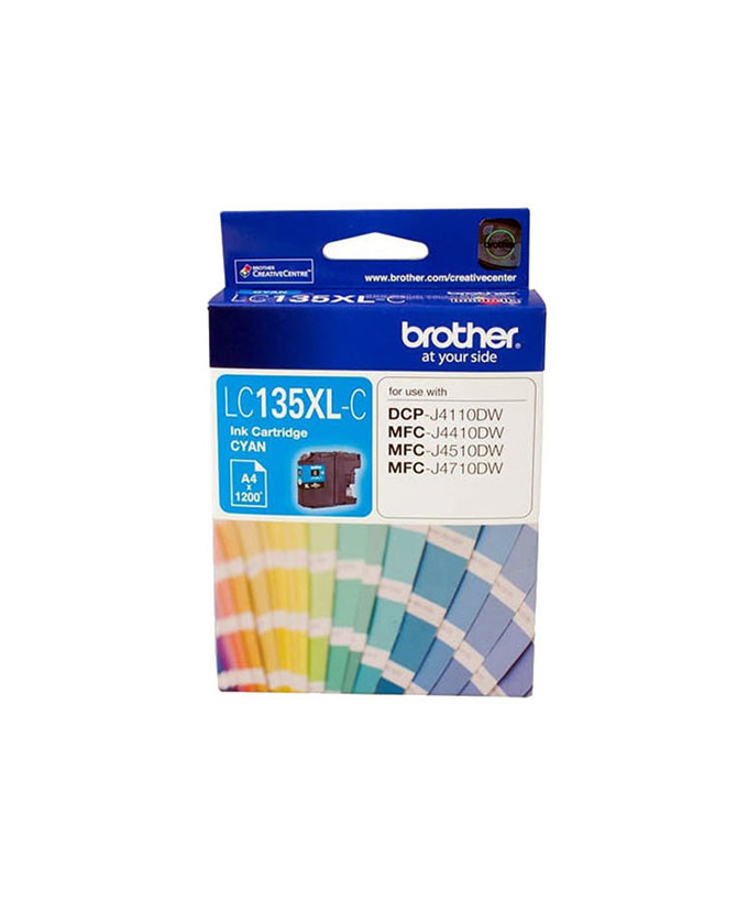 Buy Brother LC-135XLC High Yield Cyan Ink Cartridge - 1200 pages