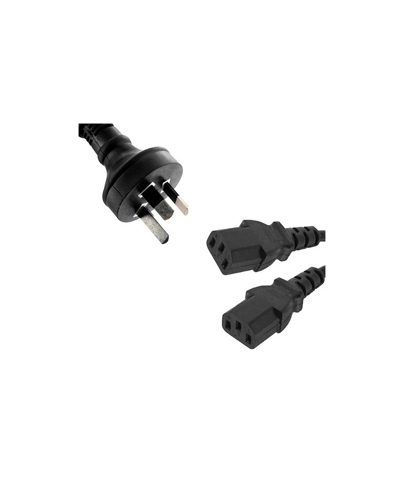 Buy 8Ware 1m 3-Pin AU Male to 2 IEC-13 Female Power Cable RC-3085AU-010