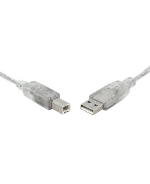 8ware 5m USB-A 2.0 to USB-B Cable in Transparent UC-2005AB