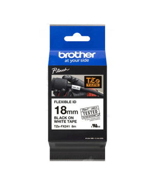 Buy Brother 18mm TZe-FX241 Labelling Tape Cassette Black on White TZE-FX241