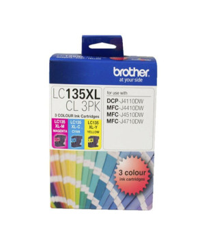 Buy Brother Colour Value Pack Ink Cartridges with 1x Cyan, 1x Magenta and 1x Yellow LC-135XLCL3PK