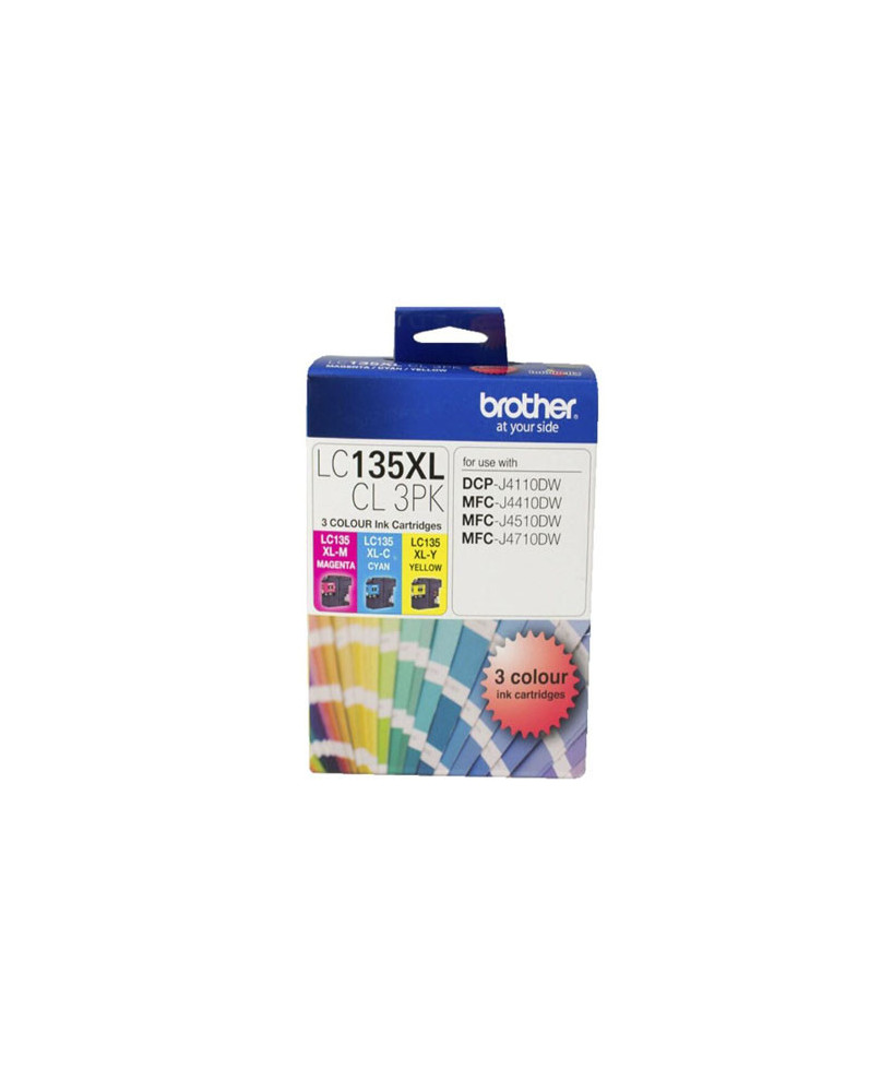 Buy Brother Colour Value Pack Ink Cartridges with 1x Cyan, 1x Magenta and 1x Yellow LC-135XLCL3PK