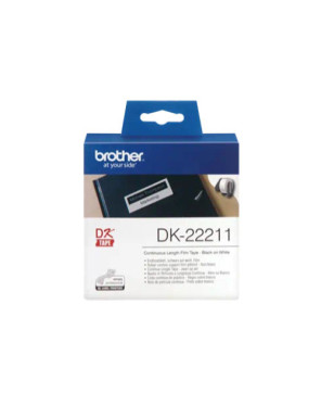 Buy Brother 29mm Black on White Continuous Film Label Roll DK-22211