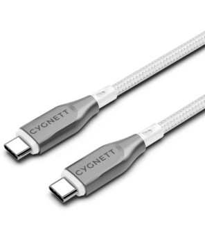 Cygnett 1m Armoured USB-C to USB-C 2.0 Cable in White CY4675PCTYC