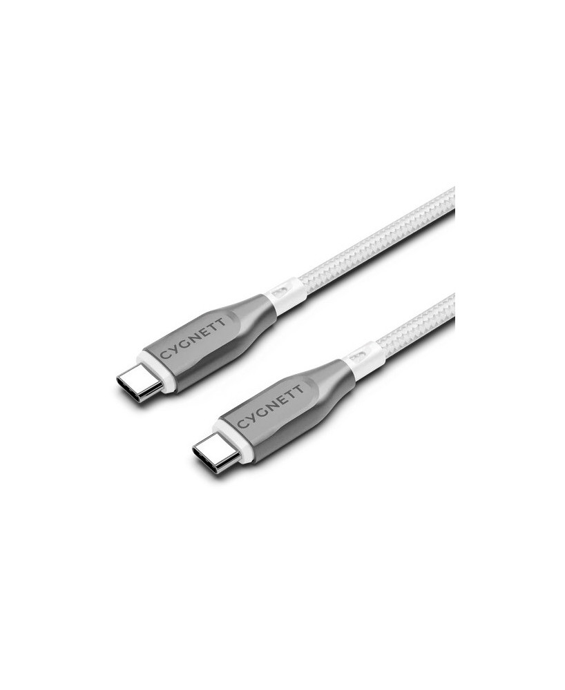 Cygnett 1m Armoured USB-C to USB-C 2.0 Cable in White CY4675PCTYC