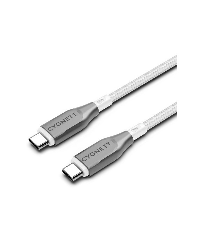 Cygnett 1m Armoured USB-C to USB-C 2.0 Cable in White CY4675PCTYC