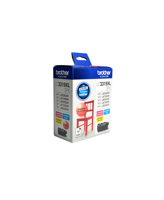 Buy Brother LC-3319XL 3-Colour Value Pack (Cyan, Magenta, Yellow) Ink Cartridge LC-3319XL-3PK For MFC-J5330DW/J5730DW/J6530DW/J6730DW/J6930DW