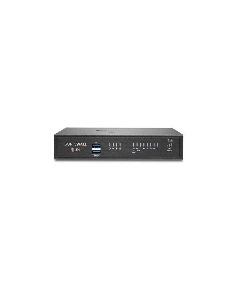 Buy SonicWall TZ270 8 Port 10/100/1000Base-T Gigabit Ethernet Network Security-Firewall Appliance 02-SSC-2821